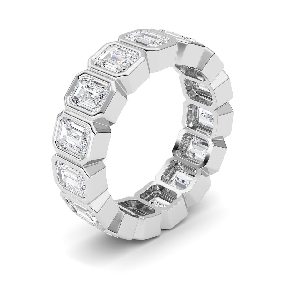 3.75CTW Emerald Shaped Lab Grown Diamond (F/VS) Eternity Band Ring in 14K Gold