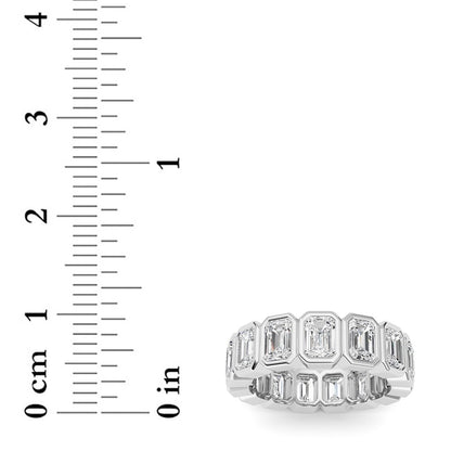 3.75CTW Emerald Shaped Lab Grown Diamond (F/VS) Eternity Band Ring in 14K Gold