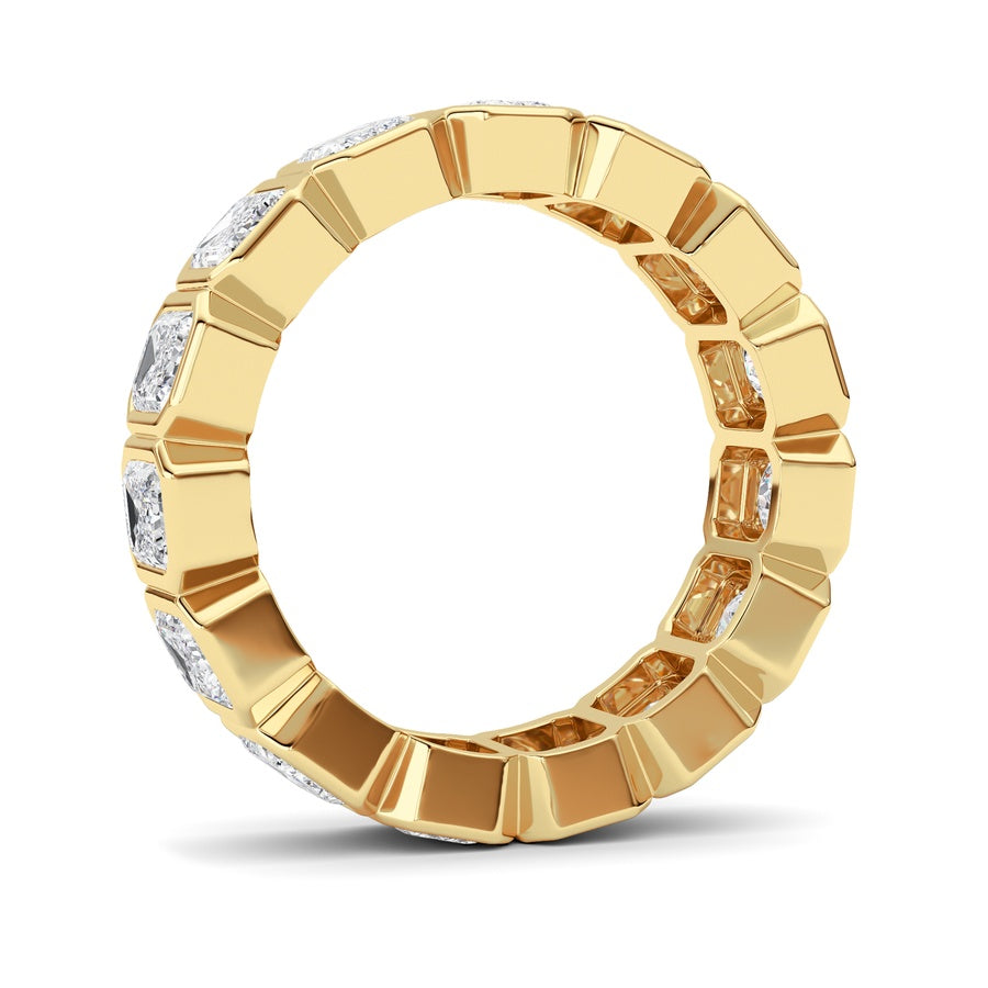 3.75CTW Emerald Shaped Lab Grown Diamond (F/VS) Eternity Band Ring in 14K Gold