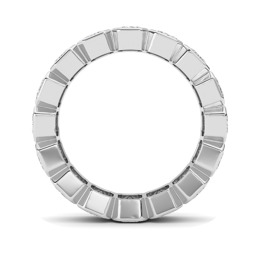 4CTW Emerald Shaped Lab Grown Diamond (F/VS) Eternity Band Ring in 14K Gold