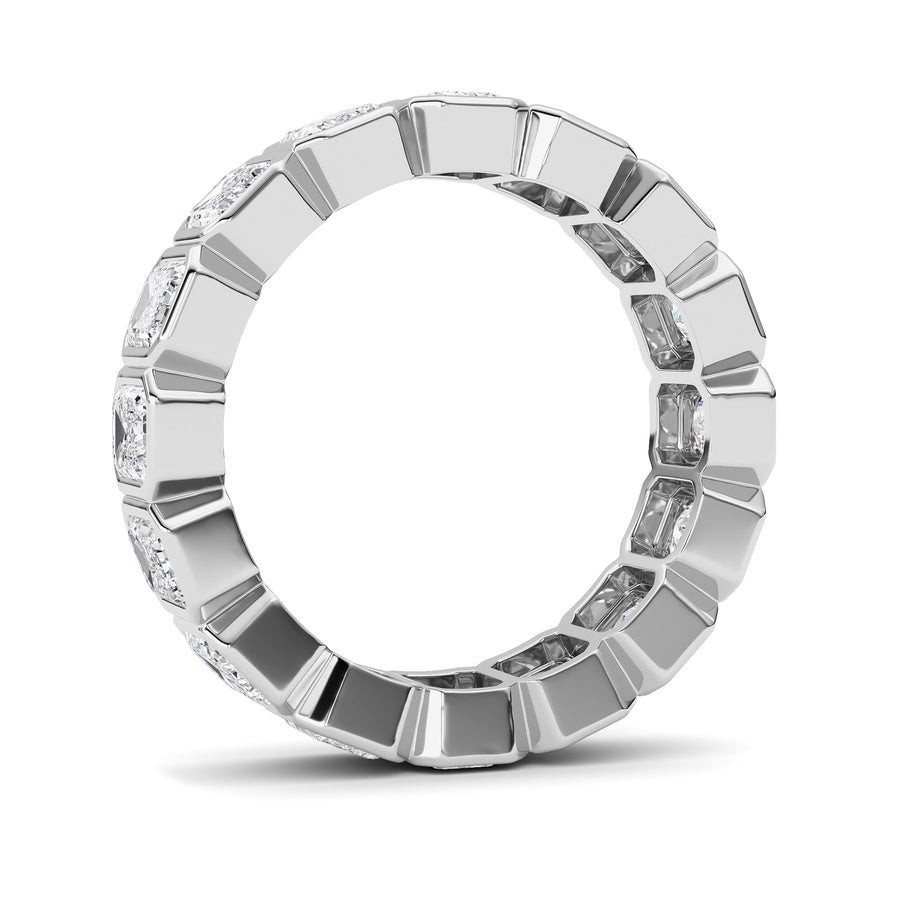 4CTW Emerald Shaped Lab Grown Diamond (F/VS) Eternity Band Ring in 14K Gold