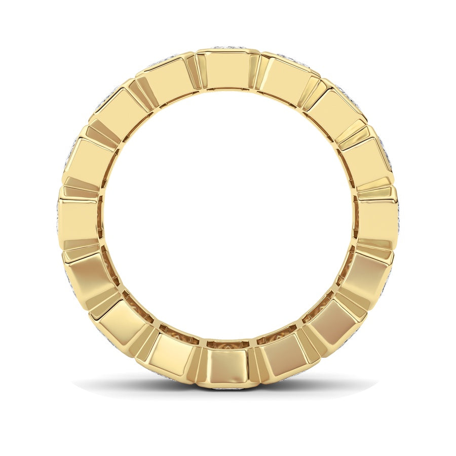 4CTW Emerald Shaped Lab Grown Diamond (F/VS) Eternity Band Ring in 14K Gold
