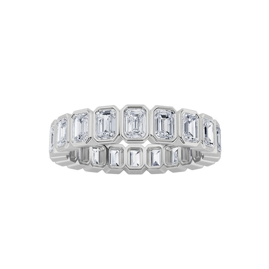 4.25CTW Emerald Shaped Lab Grown Diamond (F/VS) Eternity Band Ring in 14K Gold