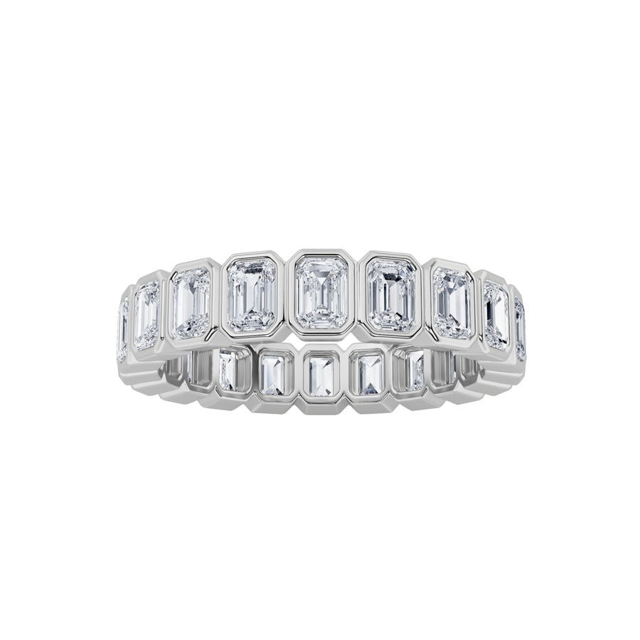 4.25CTW Emerald Shaped Lab Grown Diamond (F/VS) Eternity Band Ring in 14K Gold