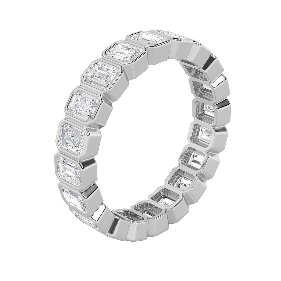 4.25CTW Emerald Shaped Lab Grown Diamond (F/VS) Eternity Band Ring in 14K Gold