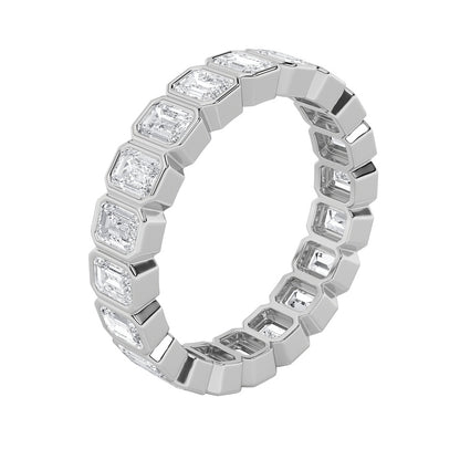 4.25CTW Emerald Shaped Lab Grown Diamond (F/VS) Eternity Band Ring in 14K Gold