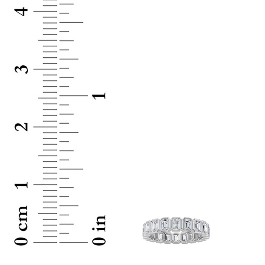 4.25CTW Emerald Shaped Lab Grown Diamond (F/VS) Eternity Band Ring in 14K Gold