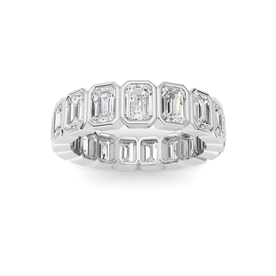 4.25CTW Emerald Shaped Lab Grown Diamond (F/VS) Eternity Band Ring in 14K Gold