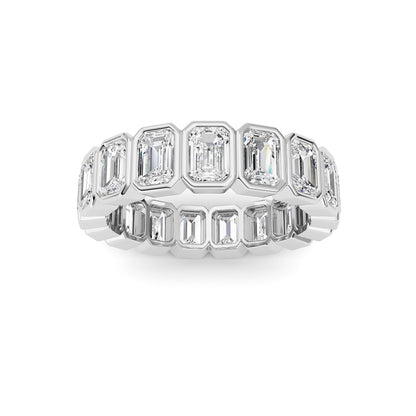 4.25CTW Emerald Shaped Lab Grown Diamond (F/VS) Eternity Band Ring in 14K Gold