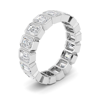 4.25CTW Emerald Shaped Lab Grown Diamond (F/VS) Eternity Band Ring in 14K Gold