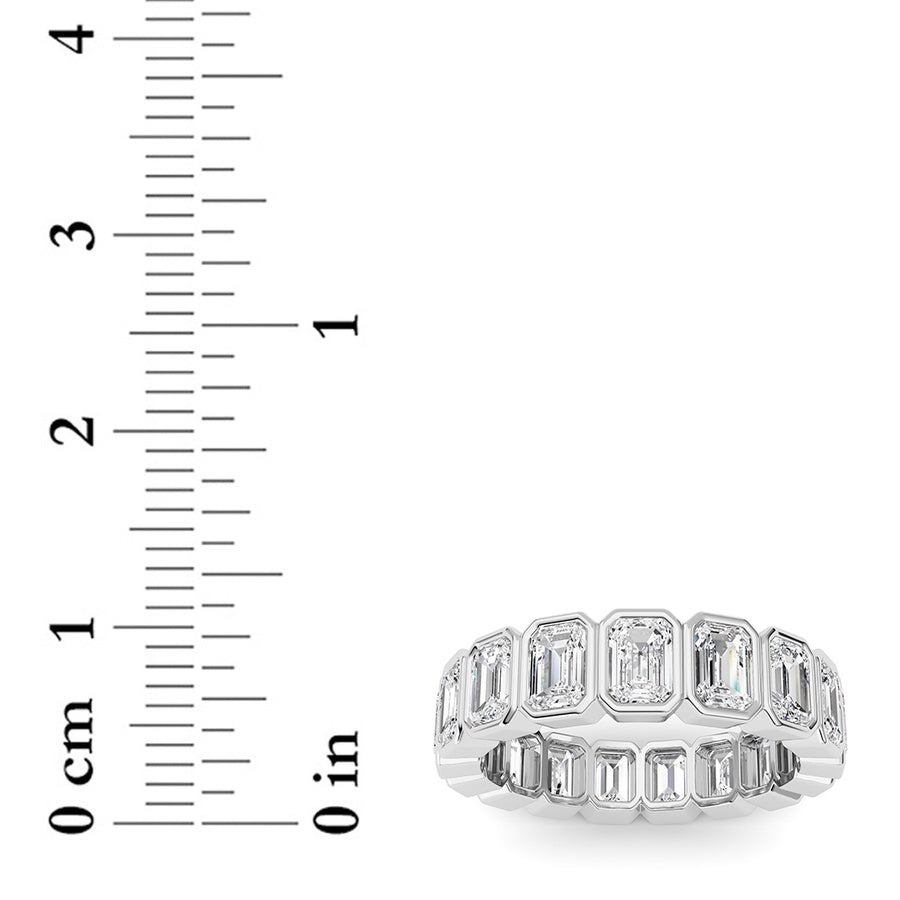 4.25CTW Emerald Shaped Lab Grown Diamond (F/VS) Eternity Band Ring in 14K Gold