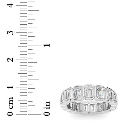 4.25CTW Emerald Shaped Lab Grown Diamond (F/VS) Eternity Band Ring in 14K Gold