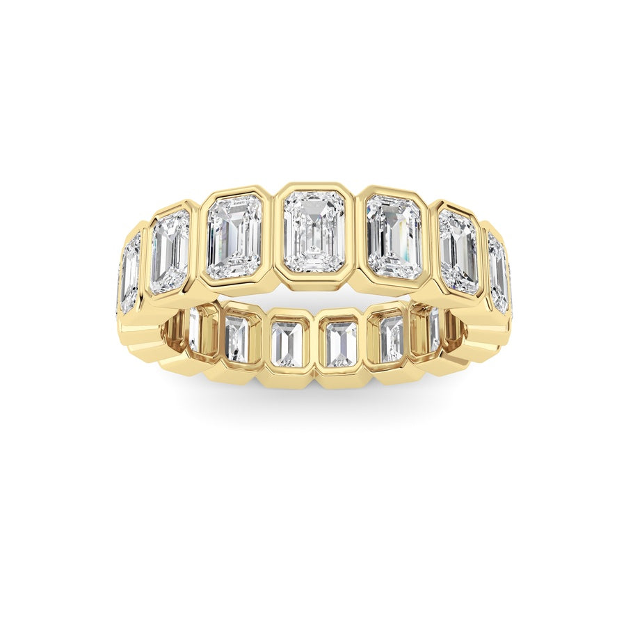 4.25CTW Emerald Shaped Lab Grown Diamond (F/VS) Eternity Band Ring in 14K Gold