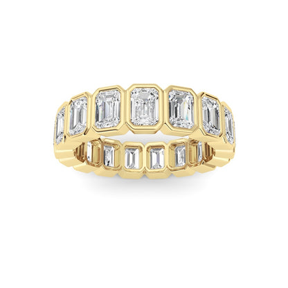 4.25CTW Emerald Shaped Lab Grown Diamond (F/VS) Eternity Band Ring in 14K Gold