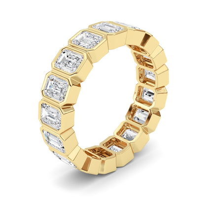 4.25CTW Emerald Shaped Lab Grown Diamond (F/VS) Eternity Band Ring in 14K Gold