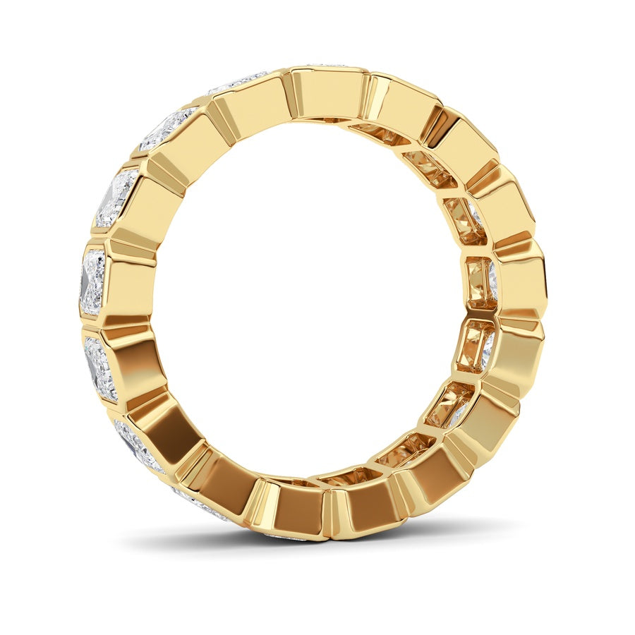 4.25CTW Emerald Shaped Lab Grown Diamond (F/VS) Eternity Band Ring in 14K Gold