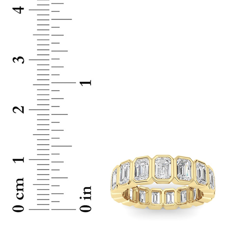 4.25CTW Emerald Shaped Lab Grown Diamond (F/VS) Eternity Band Ring in 14K Gold