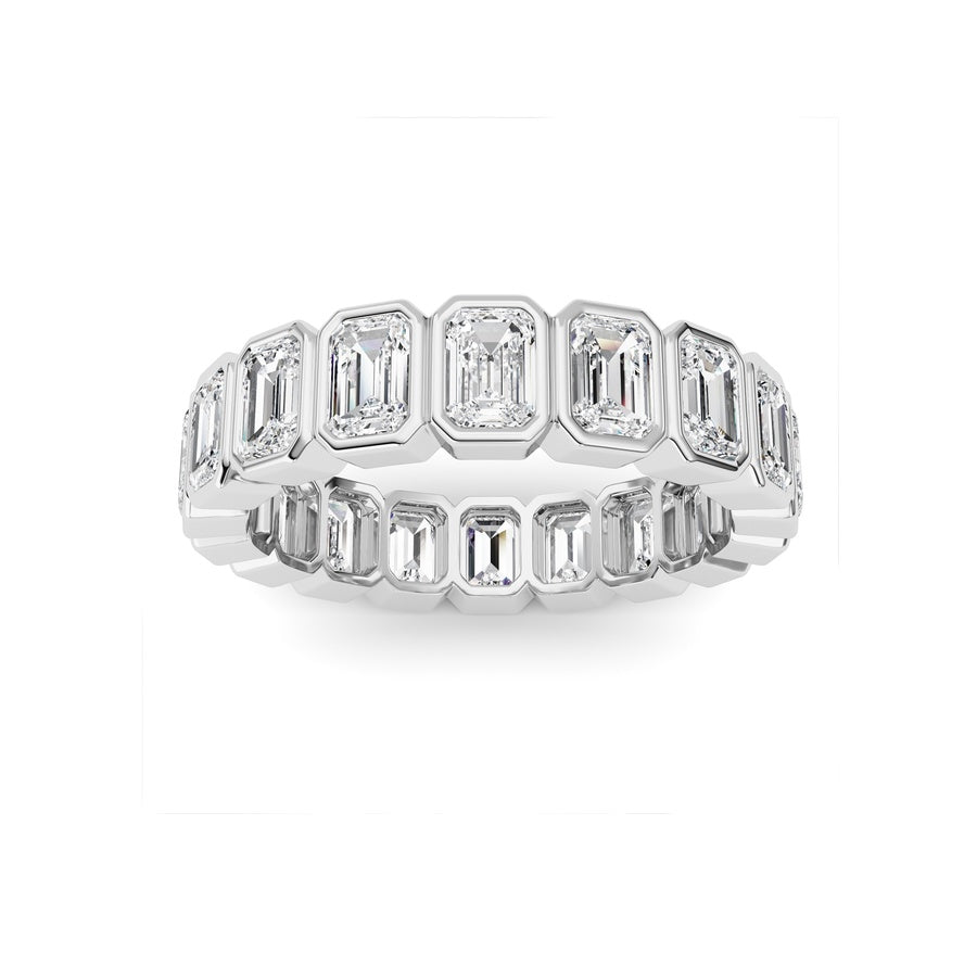 4.5CTW Emerald Shaped Lab Grown Diamond (F/VS) Eternity Band Ring in 14K Gold