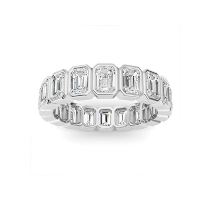 4.5CTW Emerald Shaped Lab Grown Diamond (F/VS) Eternity Band Ring in 14K Gold