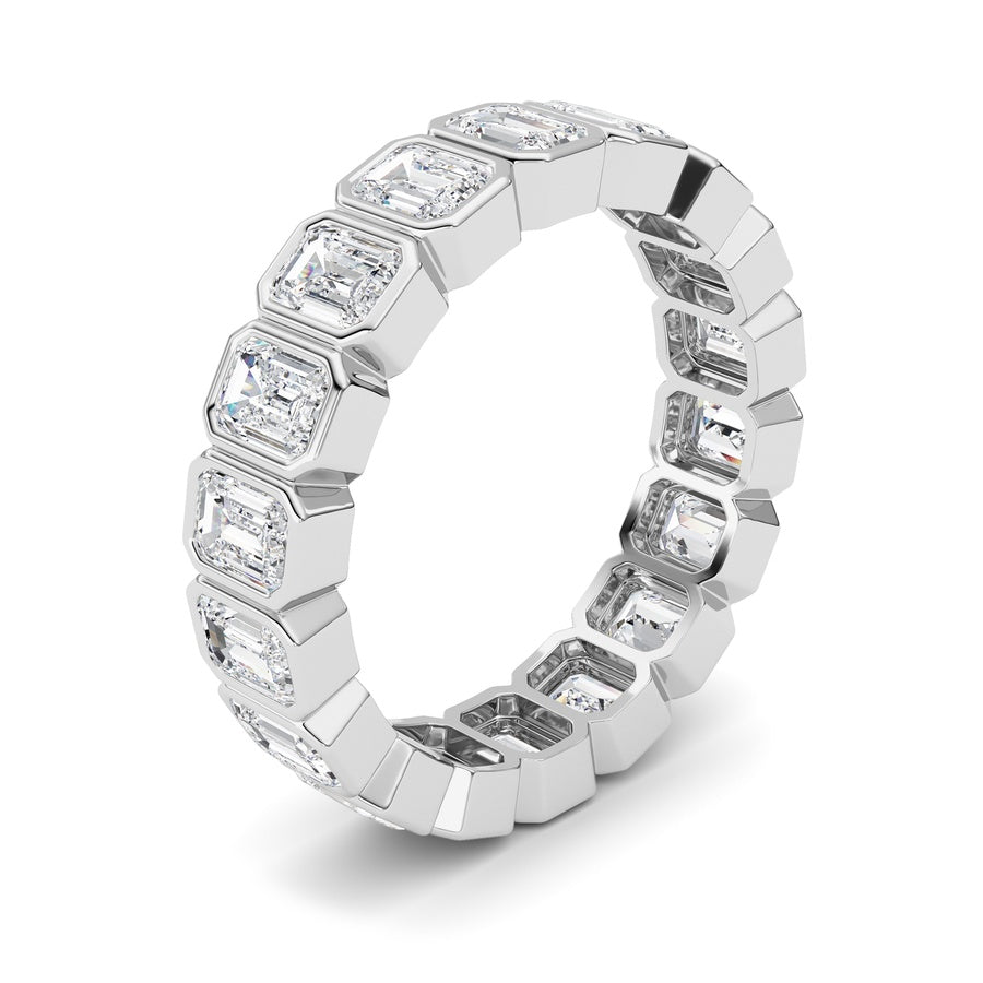 4.5CTW Emerald Shaped Lab Grown Diamond (F/VS) Eternity Band Ring in 14K Gold