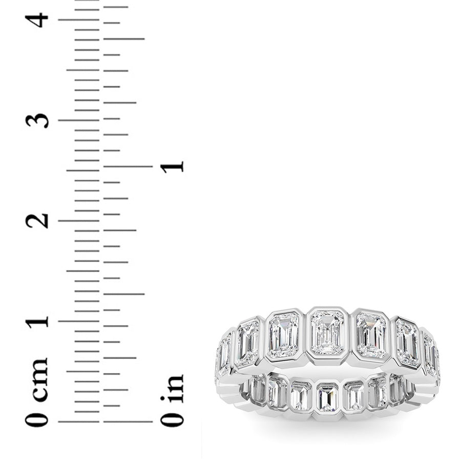 4.5CTW Emerald Shaped Lab Grown Diamond (F/VS) Eternity Band Ring in 14K Gold
