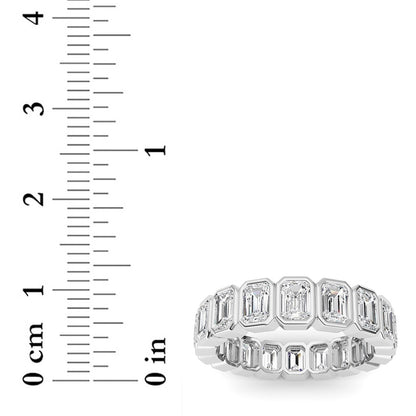 4.5CTW Emerald Shaped Lab Grown Diamond (F/VS) Eternity Band Ring in 14K Gold