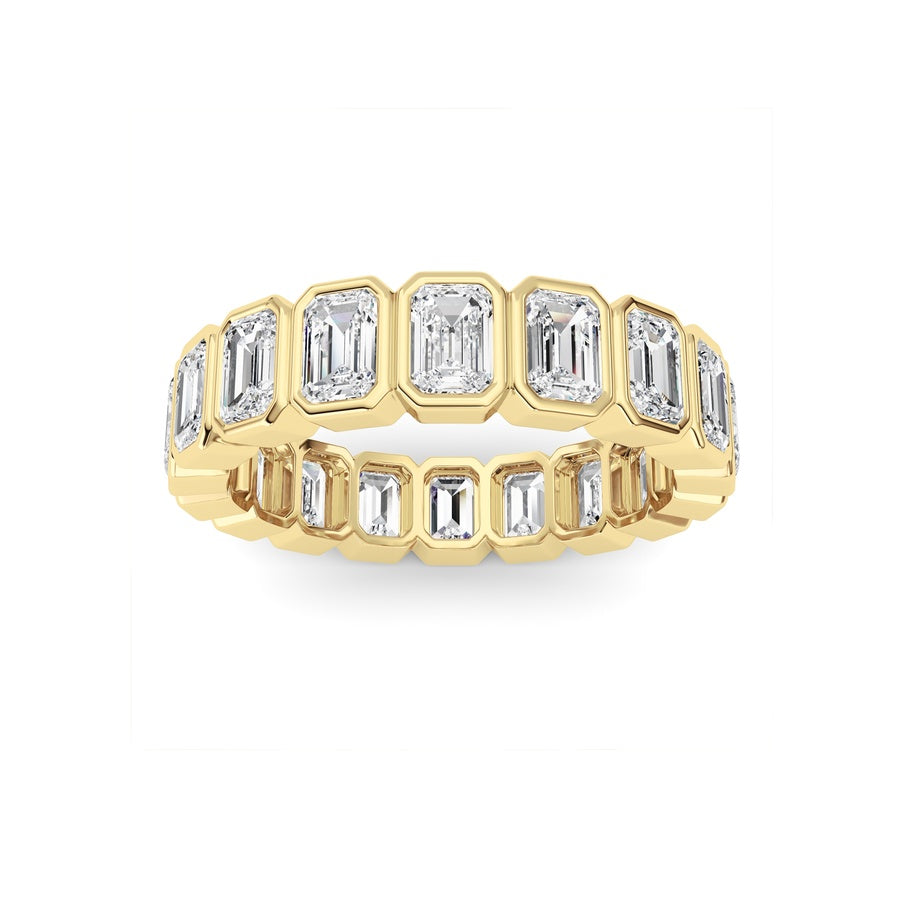 4.5CTW Emerald Shaped Lab Grown Diamond (F/VS) Eternity Band Ring in 14K Gold