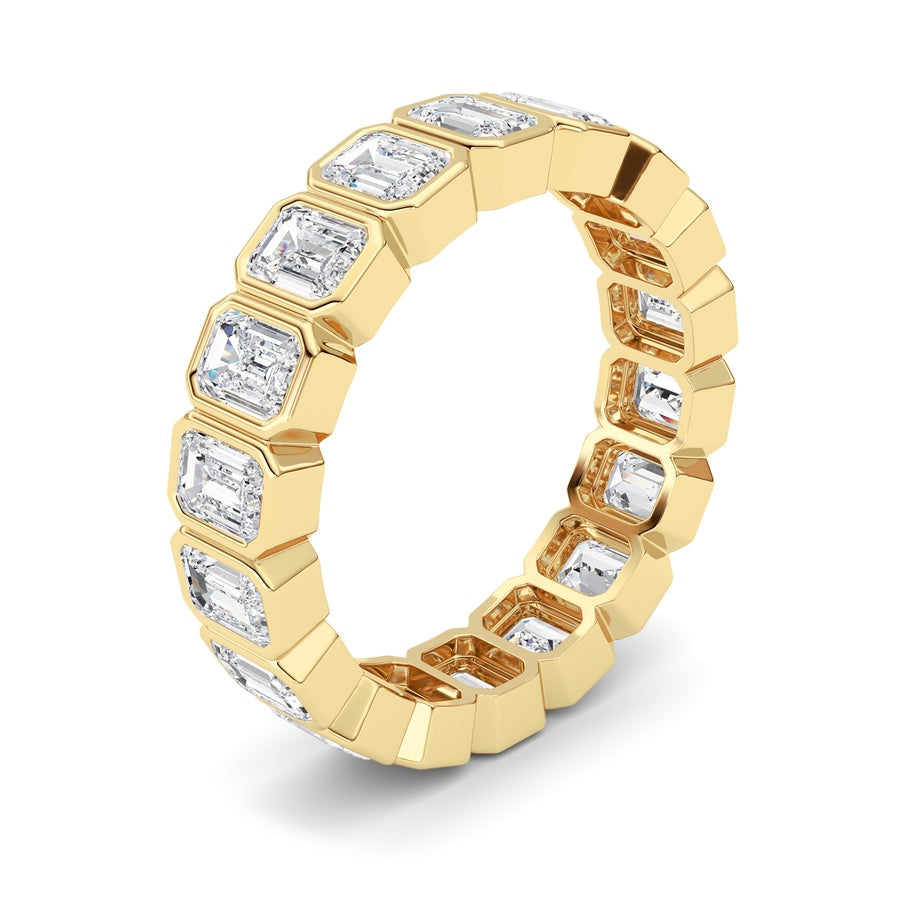 4.5CTW Emerald Shaped Lab Grown Diamond (F/VS) Eternity Band Ring in 14K Gold