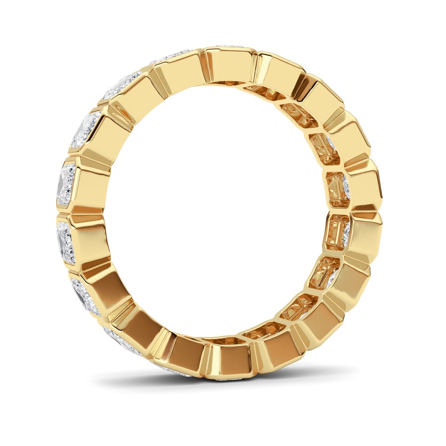 4.5CTW Emerald Shaped Lab Grown Diamond (F/VS) Eternity Band Ring in 14K Gold