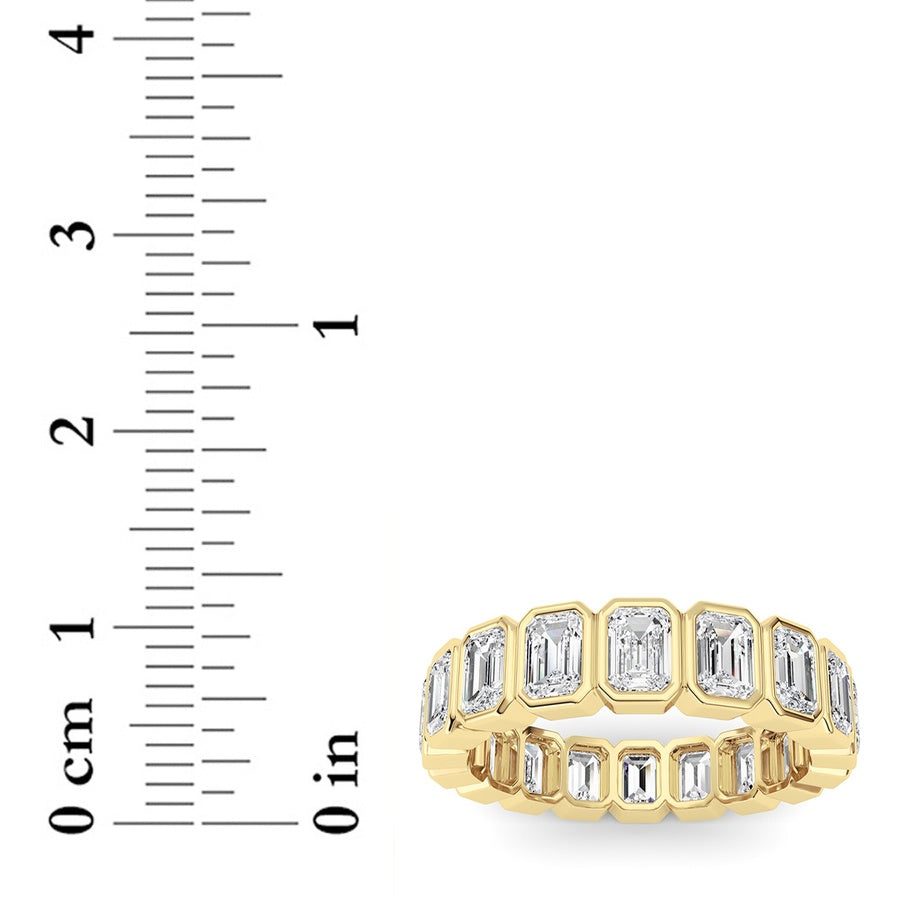 4.5CTW Emerald Shaped Lab Grown Diamond (F/VS) Eternity Band Ring in 14K Gold