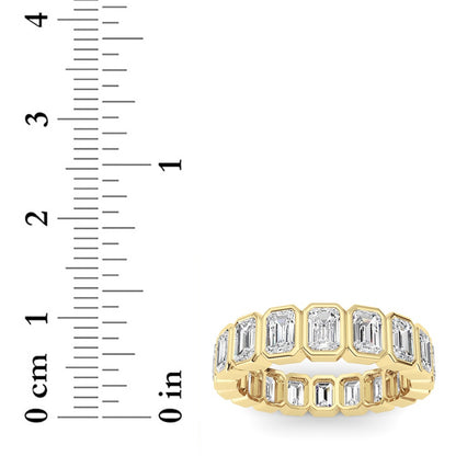 4.5CTW Emerald Shaped Lab Grown Diamond (F/VS) Eternity Band Ring in 14K Gold