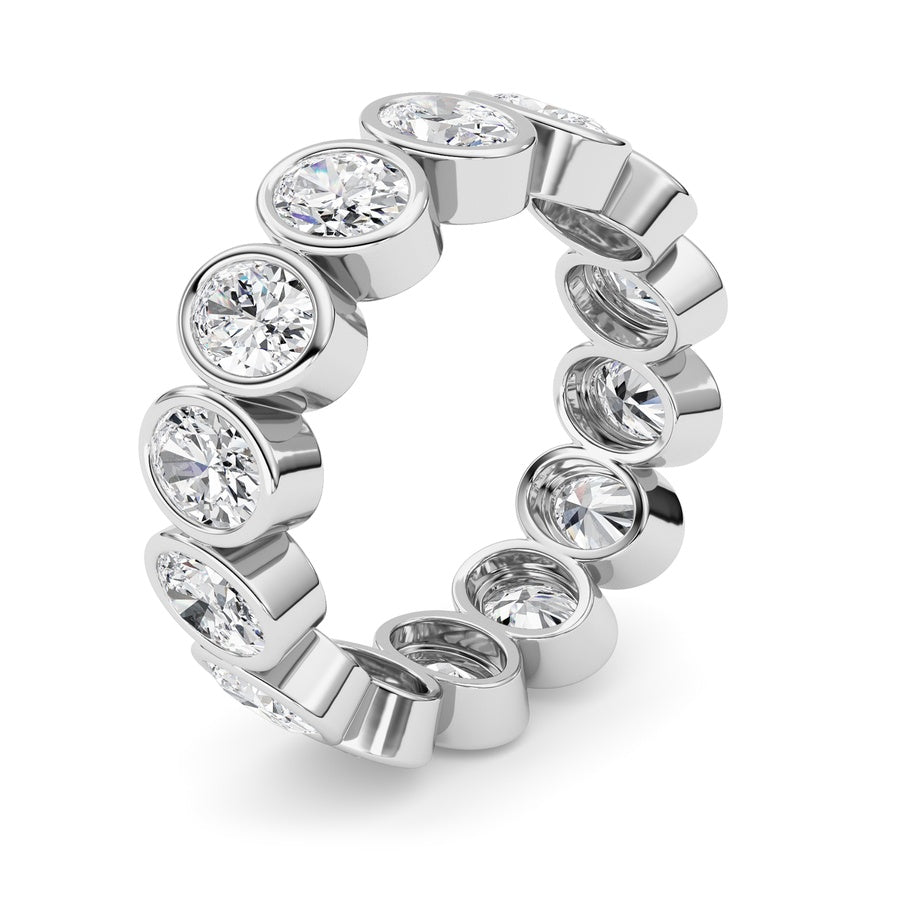 3.5CTW Oval Shaped Lab Grown Diamond (F/VS) Eternity Band Ring in 14K Gold
