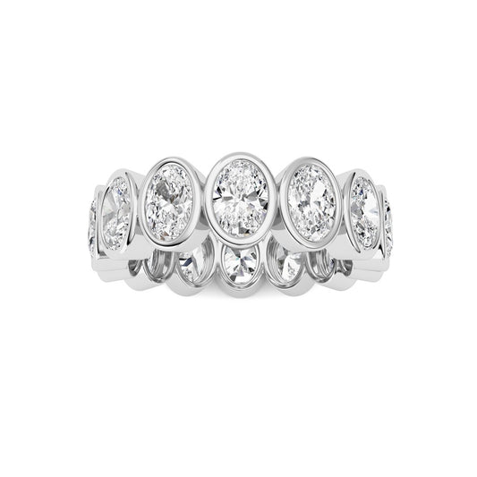 3.5CTW Oval Shaped Lab Grown Diamond (F/VS) Eternity Band Ring in 14K Gold