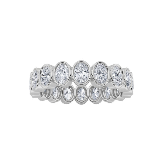 3.75CTW Oval Shaped Lab Grown Diamond (F/VS) Eternity Band Ring in 14K Gold