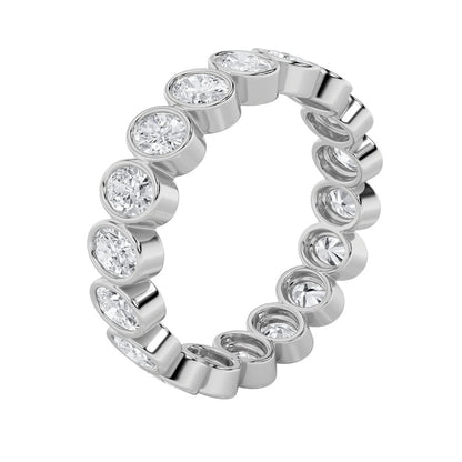 3.75CTW Oval Shaped Lab Grown Diamond (F/VS) Eternity Band Ring in 14K Gold