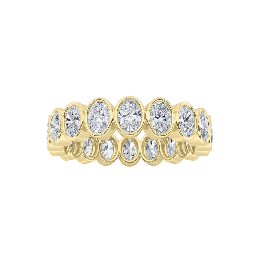 3.75CTW Oval Shaped Lab Grown Diamond (F/VS) Eternity Band Ring in 14K Gold