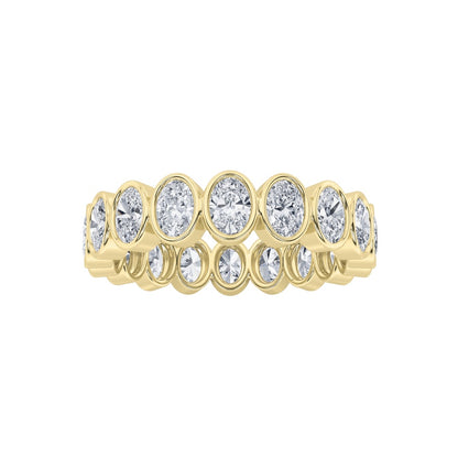 3.75CTW Oval Shaped Lab Grown Diamond (F/VS) Eternity Band Ring in 14K Gold
