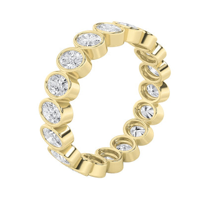 3.75CTW Oval Shaped Lab Grown Diamond (F/VS) Eternity Band Ring in 14K Gold