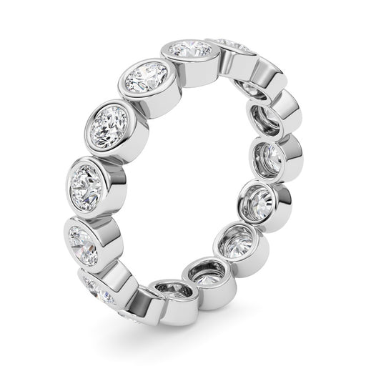 3.8CTW Round Shaped Lab Grown Diamond (F/VS) Eternity Band Ring in 14K Gold