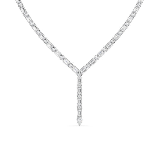 28CTW Mix Shaped Lab Grown Diamond Necklace in 14K Gold (F/VS)