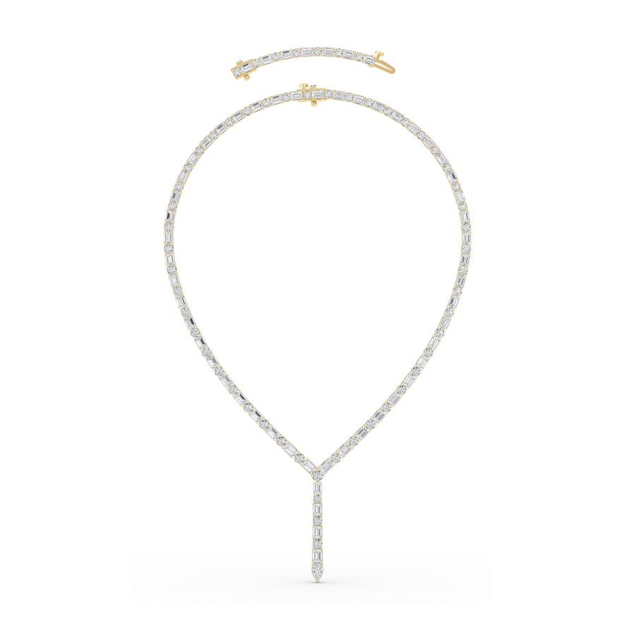 28CTW Mix Shaped Lab Grown Diamond Necklace in 14K Gold (F/VS)