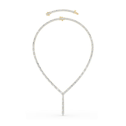 28CTW Mix Shaped Lab Grown Diamond Necklace in 14K Gold (F/VS)
