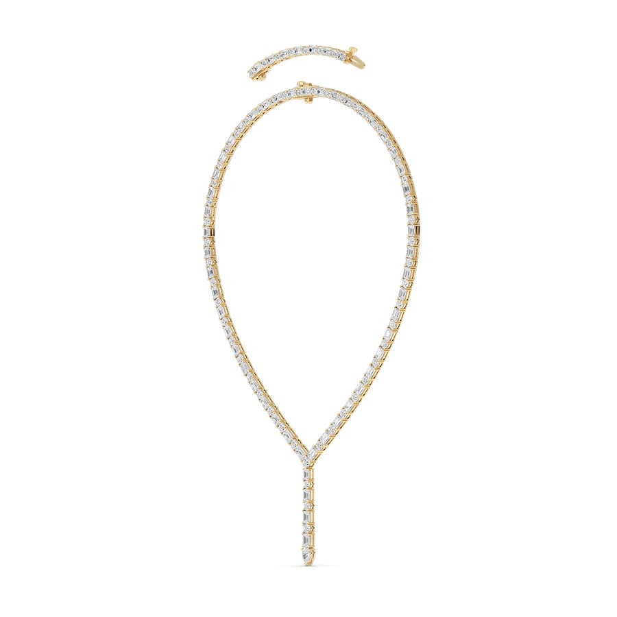 28CTW Mix Shaped Lab Grown Diamond Necklace in 14K Gold (F/VS)