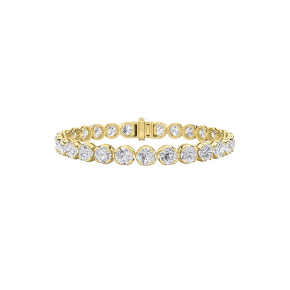 12CTW Round Shaped Lab Grown Diamond (F/VS) Bracelet in 14K Gold