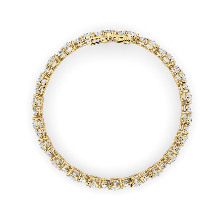 13CTW Round Shaped Lab Grown Diamond (F/VS) Cluster Bracelet in 14K Gold