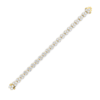 13CTW Round Shaped Lab Grown Diamond (F/VS) Cluster Bracelet in 14K Gold