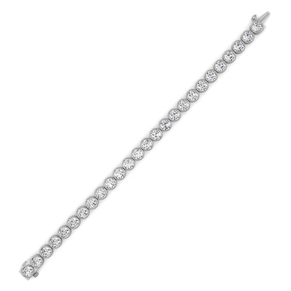 15CTW Round Lab Grown Diamond (F/VS ) Bezel Set Bracelet in 14K Gold
