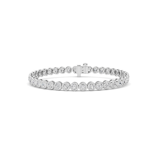 5CTW Round Lab Grown Diamond (F/VS ) Bezel Set Bracelet in 14K Gold