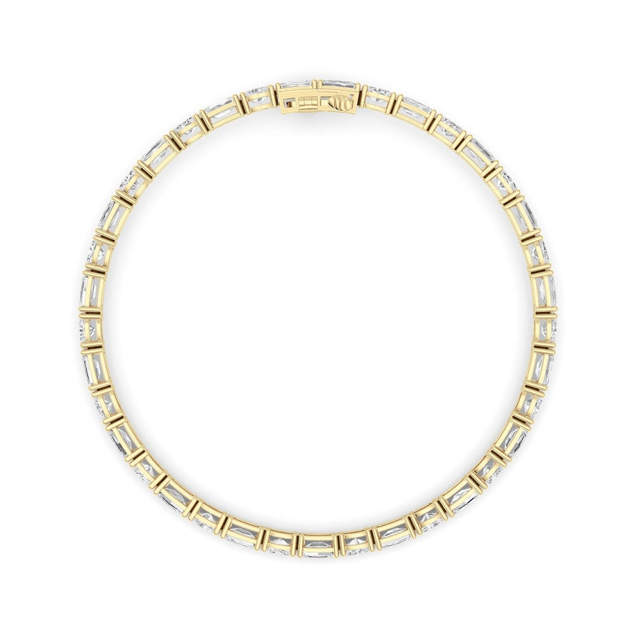10CTW Emerald And Round Lab Grown Diamond (F/VS ) Bracelet in 14K Gold