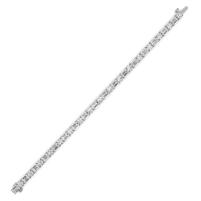 15CTW Emerald And Round Lab Grown Diamond (F/VS ) Bracelet in 14K Gold